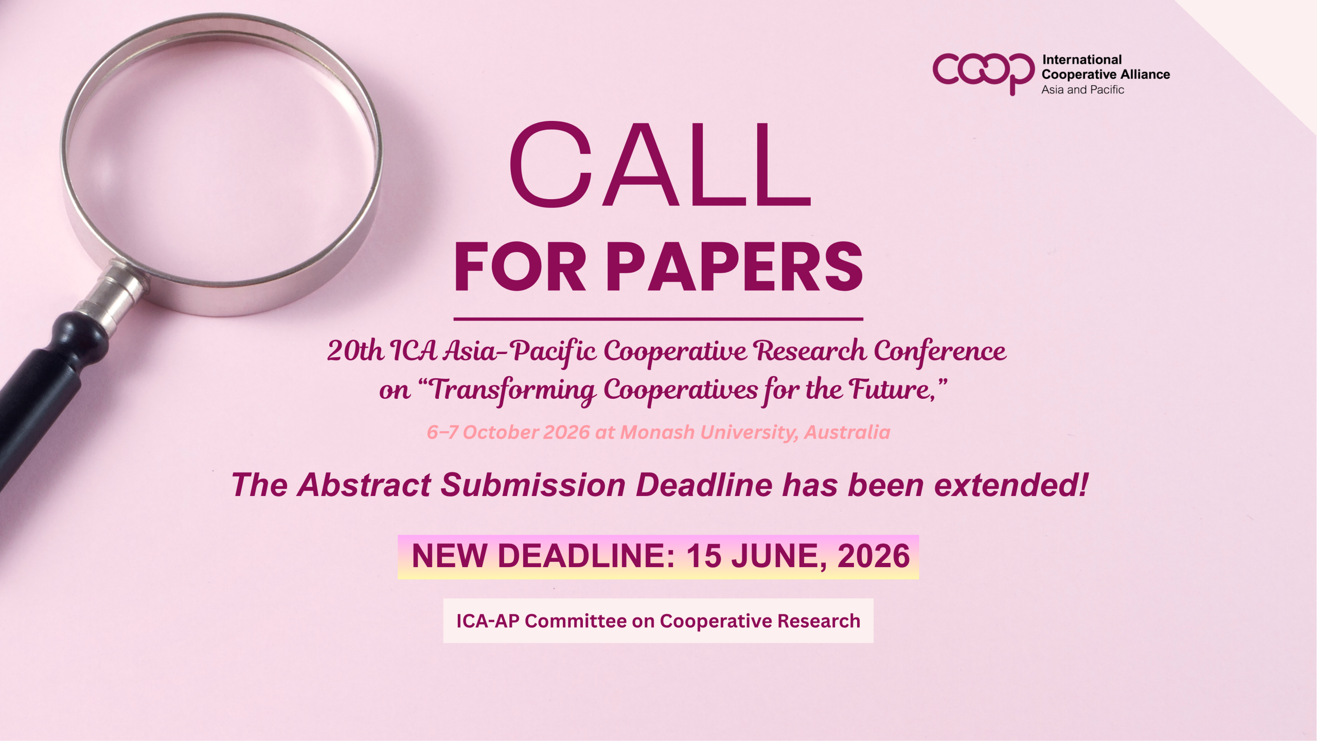 Abstract Submission Deadline Extended for the 20th ICA Asia-Pacific Research Conference